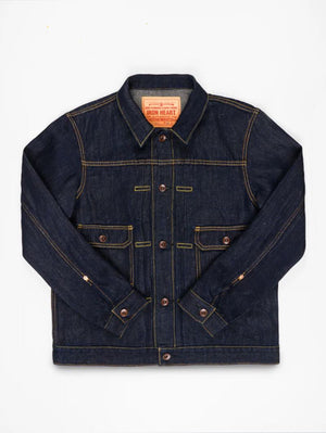 Iron Heart Denim IHJ-163-IND 14oz Cotton/Linen Denim Type II Jacket Indigo