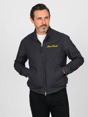Iron Heart Denim IHJ-165-BLK 6.2oz Serge Drizzler Jacket Black