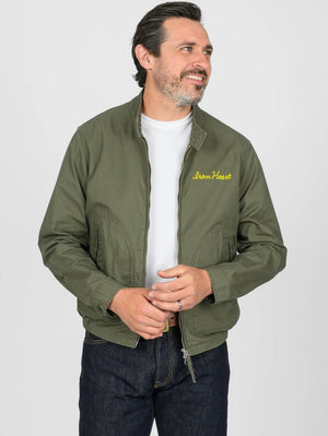 Iron Heart Denim IHJ-165-ODG 6.2oz Serge Drizzler Jacket Olive Drab Green