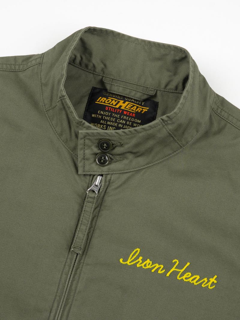 Iron Heart Denim IHJ-165-ODG 6.2oz Serge Drizzler Jacket Olive