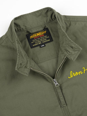 Iron Heart Denim IHJ-165-ODG 6.2oz Serge Drizzler Jacket Olive Drab Green