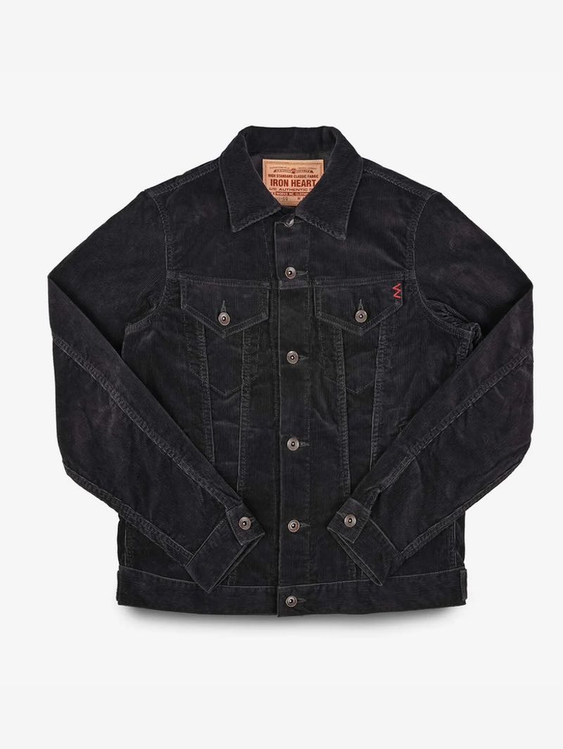 Iron Heart Denim IHJ-69-BLK Black Corduroy Modified Type III Jacket