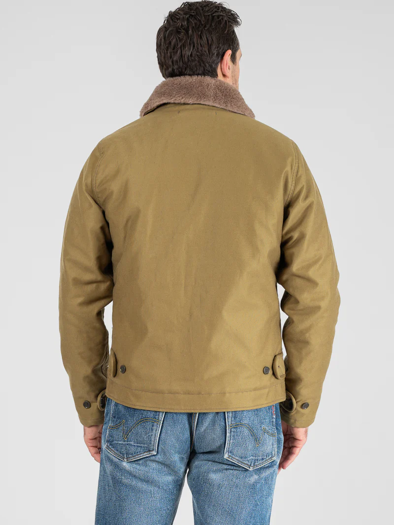Iron Heart Denim IHM-35-KHA Khaki Whipcord N1 Deck Jacket