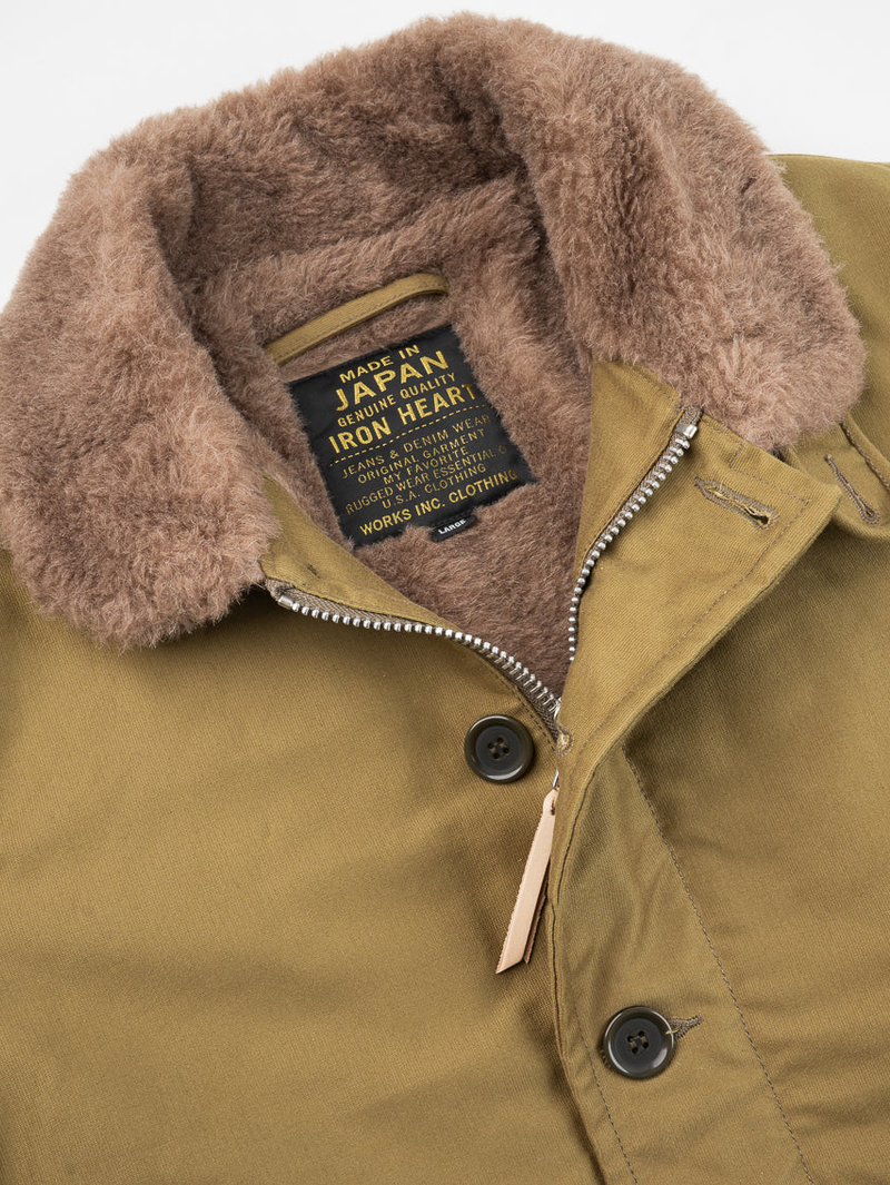 Iron Heart Denim IHM-35-KHA Khaki Whipcord N1 Deck Jacket