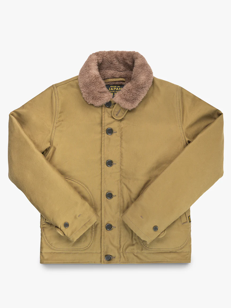 Iron Heart Denim IHM-35-KHA Khaki Whipcord N1 Deck Jacket