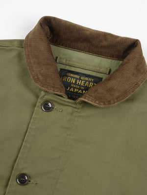 Iron Heart Denim IHM-53-ODG 12oz Whipcord Lightweight N1 Deck Jacket - Olive Drab Green