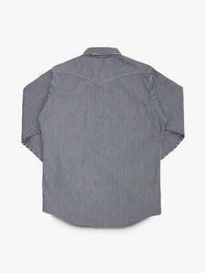 Iron Heart Denim IHSH-07-IND 12oz Hickory Stripe Western Shirt Indigo
