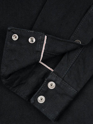 Iron Heart Denim IHSH-218-BLK 12oz Black "The Johnny Cash III" Selvedge Denim Western Shirt