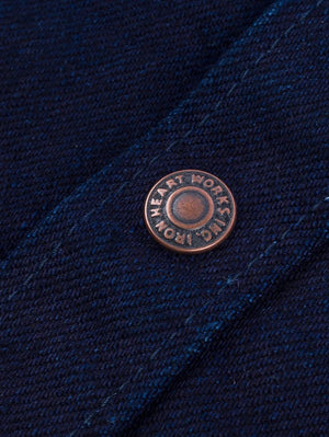 Iron Heart Denim IHSH-409-IB Indigo Black 19oz Selvedge Denim CPO Shirt