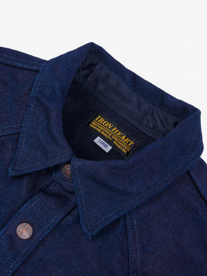 Iron Heart Denim IHSH-409-IB Indigo Black 19oz Selvedge Denim CPO Shirt