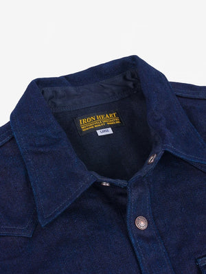 Iron Heart Denim IHSH-409-IB Indigo Black 19oz Selvedge Denim CPO Shirt