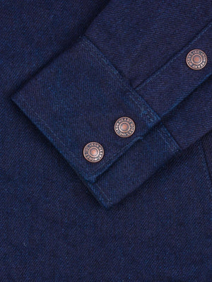 Iron Heart Denim IHSH-409-IB Indigo Black 19oz Selvedge Denim CPO Shirt
