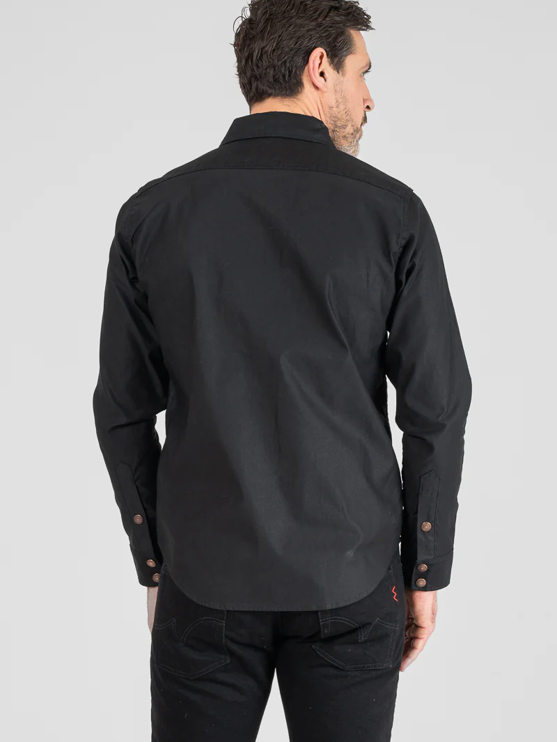 Iron Heart Denim IHSH-425-BLK Black 8oz Military Whipcord CPO Shirt