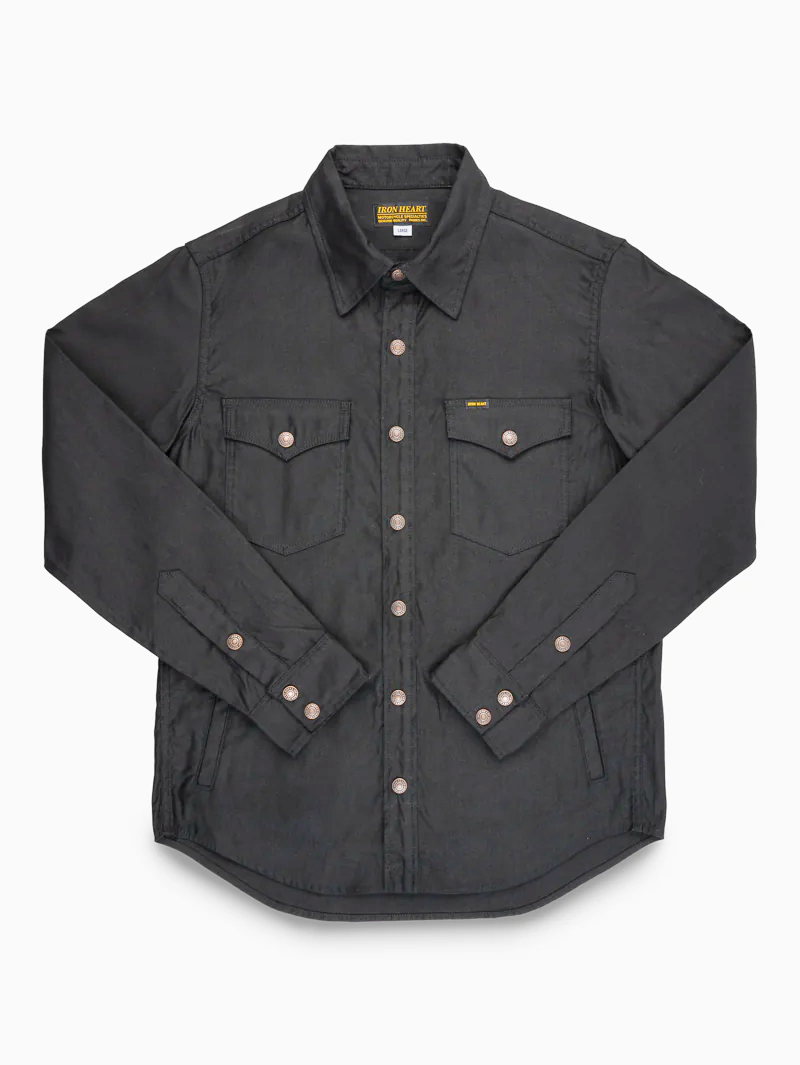 Iron Heart Denim IHSH-425-BLK Black 8oz Military Whipcord CPO Shirt