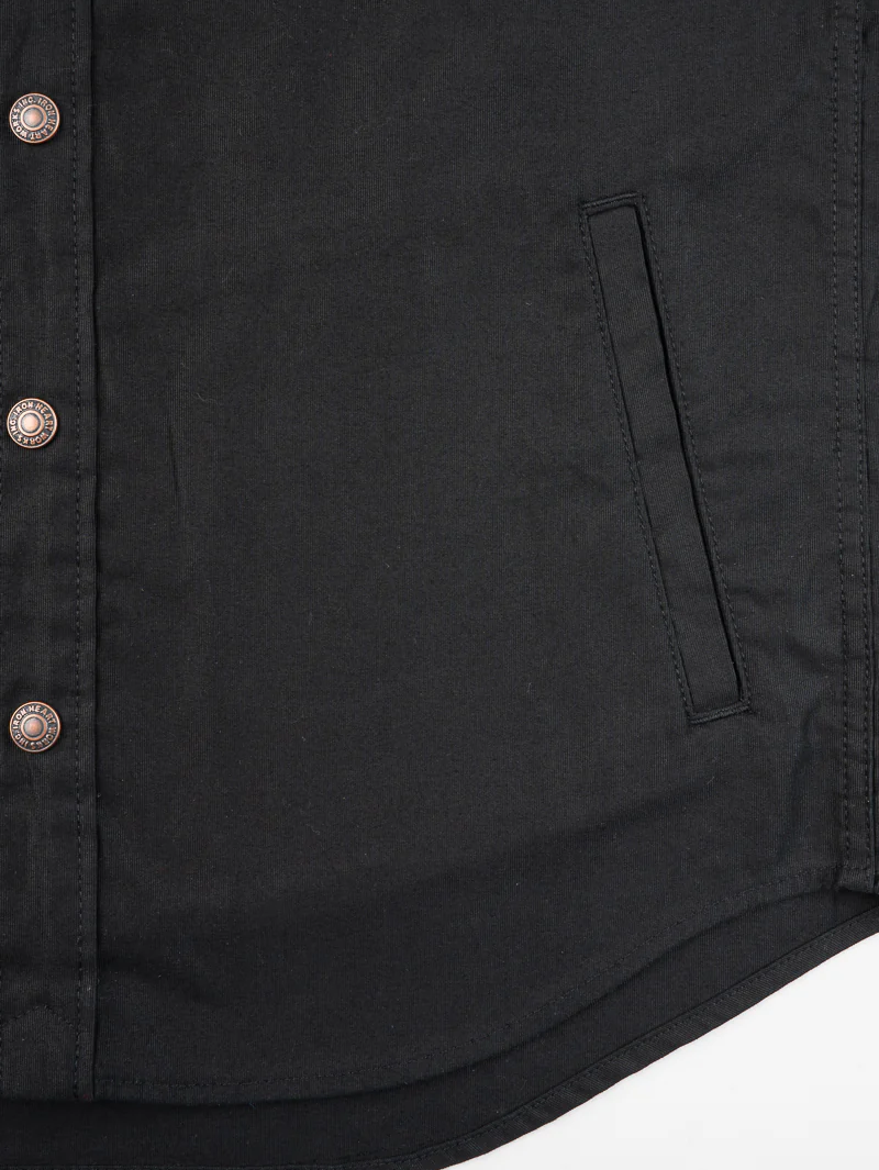 Iron Heart Denim IHSH-425-BLK Black 8oz Military Whipcord CPO Shirt