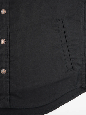 Iron Heart Denim IHSH-425-BLK Black 8oz Military Whipcord CPO Shirt