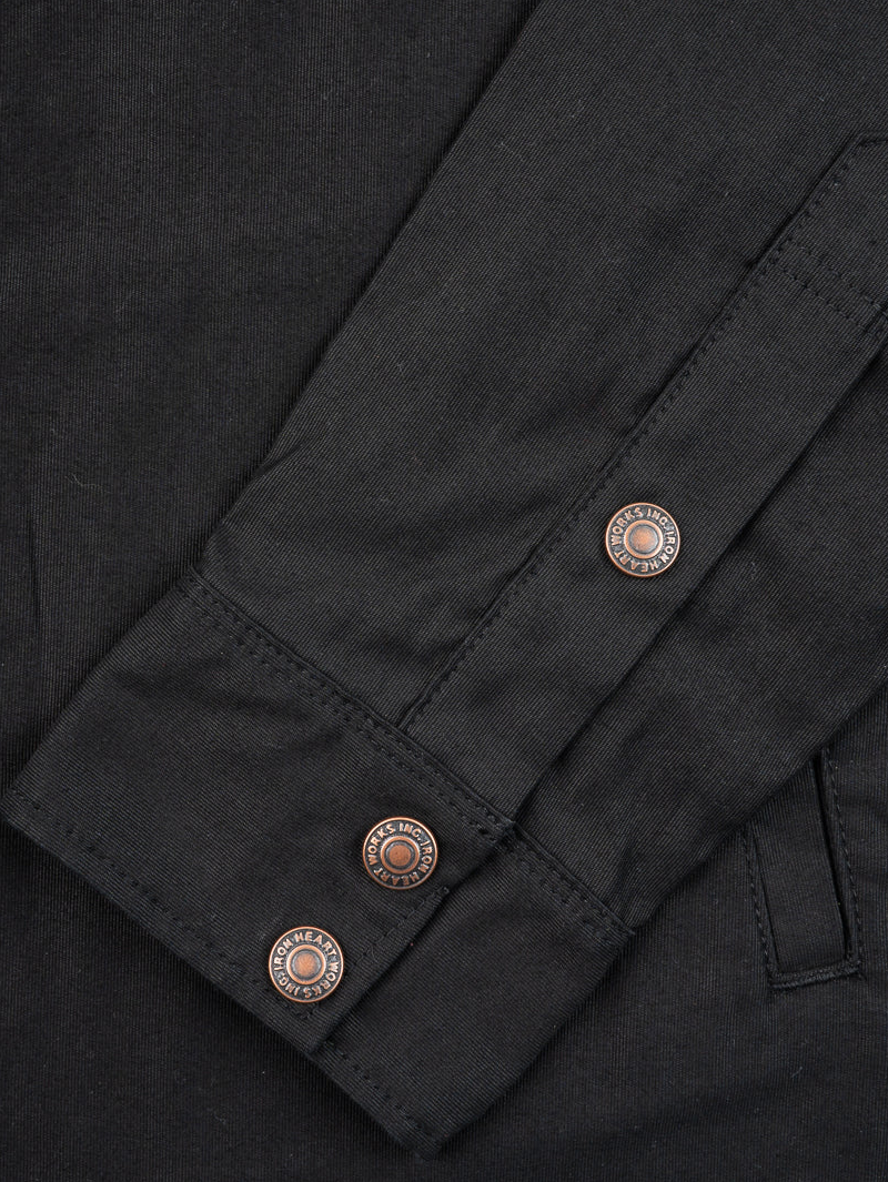 Iron Heart Denim IHSH-425-BLK Black 8oz Military Whipcord CPO Shirt