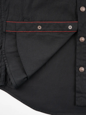 Iron Heart Denim IHSH-425-BLK Black 8oz Military Whipcord CPO Shirt