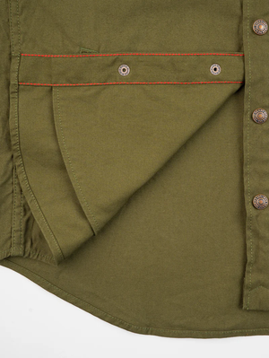 Iron Heart Denim IHSH-425-OLV Olive 8oz Military Whipcord CPO Shirt