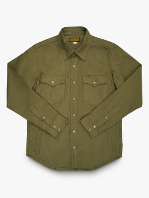 Iron Heart Denim IHSH-425-OLV Olive 8oz Military Whipcord CPO Shirt