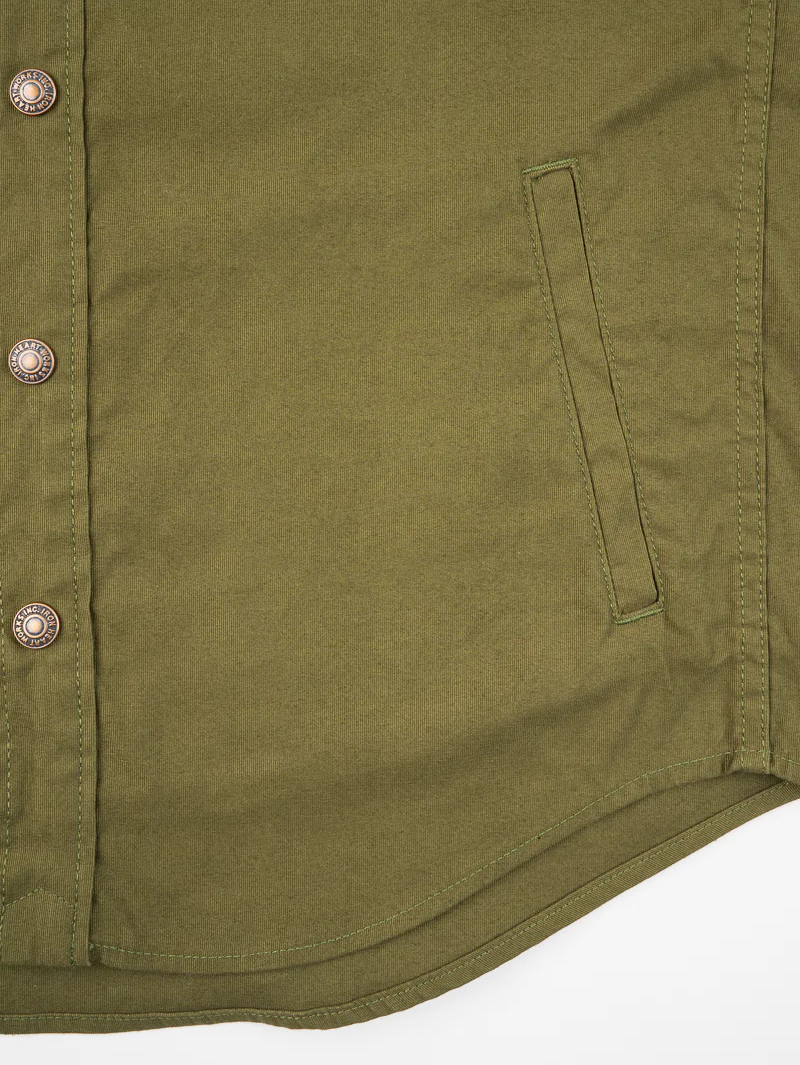 Iron Heart Denim IHSH-425-OLV Olive 8oz Military Whipcord CPO Shirt