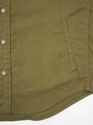 Iron Heart Denim IHSH-425-OLV Olive 8oz Military Whipcord CPO Shirt