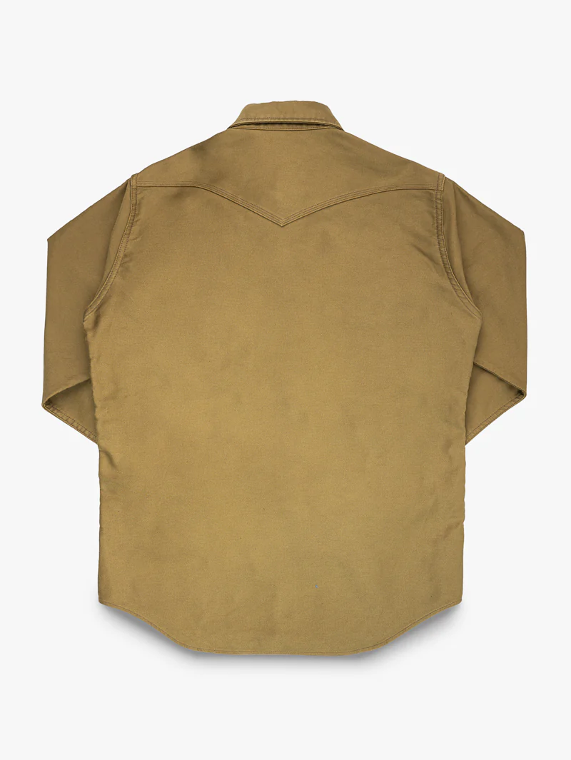 Iron Heart Denim IHSH-426-KHA 12oz Military Moleskin Western Shirt - Khaki