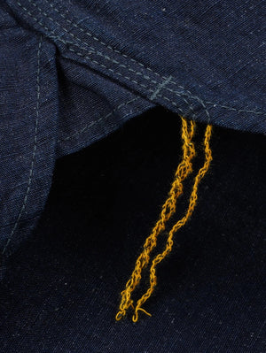 Iron Heart Denim IHSH-443-IND 7oz Cotton Linen Chambray Work Shirt - Indigo