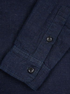 Iron Heart Denim IHSH-443-IND 7oz Cotton Linen Chambray Work Shirt - Indigo