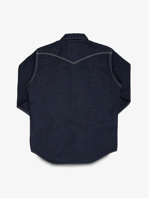 Iron Heart Denim IHSH-444-IND 7oz Cotton Linen Chambray Western Shirt - IndigoIron Heart Denim IHSH-444-IND 7oz Cotton Linen Chambray Western Shirt - Indigo