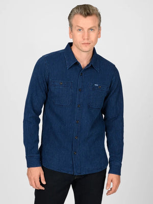 Iron Heart Denim IHSH-96-IND Waffle Work Shirt Indigo