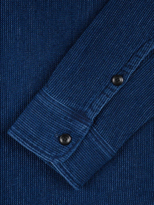 Iron Heart Denim IHSH-96-IND Waffle Work Shirt Indigo