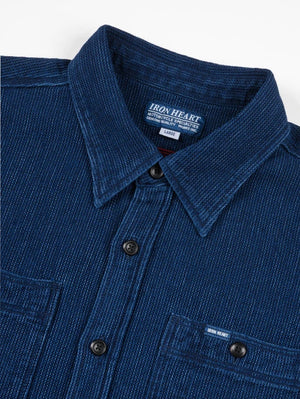 Iron Heart Denim IHSH-96-IND Waffle Work Shirt Indigo