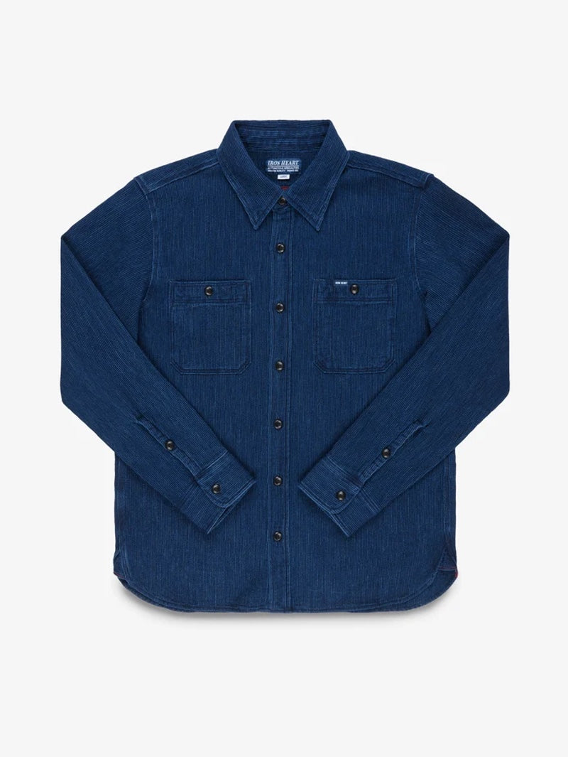 Iron Heart Denim IHSH-96-IND Waffle Work Shirt Indigo