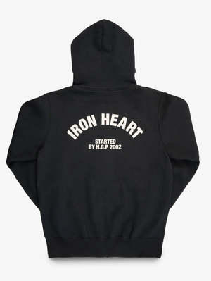 Iron Heart Denim IHSW-81L-BLK Black 14oz Ultra Heavyweight Loopwheel Cotton Zippered Hoodie