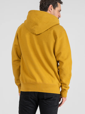 Iron Heart Denim IHSW-81L-MUS-NP 14oz Ultra Heavyweight Loopwheel Cotton Zippered Hoodie - Mustard