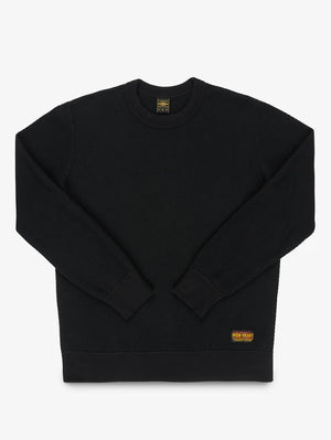 Iron Heart Denim IHSW-86-BLK Heavyweight Thermal Crew Neck Sweater Black