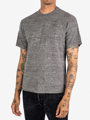Iron Heart Denim IHT-1610-GRY 6.5oz Loopwheel Crew Neck T-Shirt Marl Grey