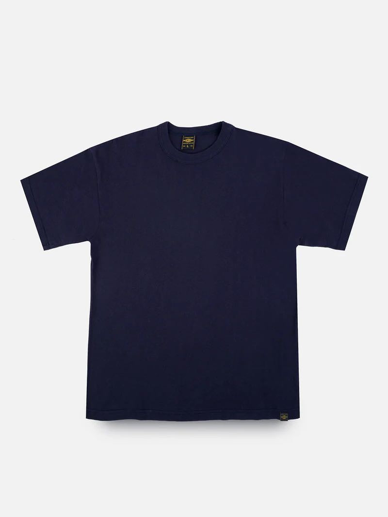 Iron Heart Denim IHT-1610-NAV  6.5oz Loopwheel Crew Neck T-Shirt Navy