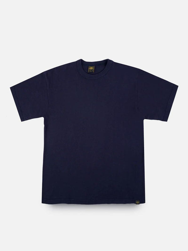 Iron Heart Denim IHT-1610-NAV 6.5oz Loopwheel Crew Neck T-Shirt Navy ...