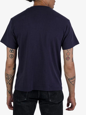 Iron Heart Denim IHT-1610-NAV  6.5oz Loopwheel Crew Neck T-Shirt Navy