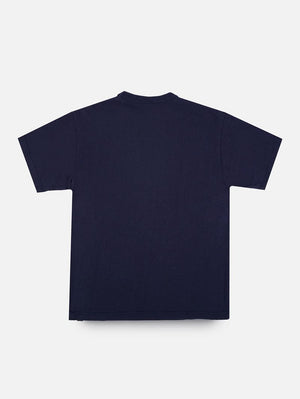 Iron Heart Denim IHT-1610-NAV  6.5oz Loopwheel Crew Neck T-Shirt Navy