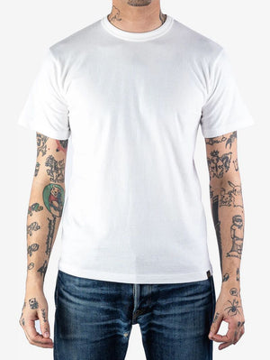 Iron Heart Denim IHT-1610-WHT 6.5oz Loopwheel Crew Neck T-Shirt White