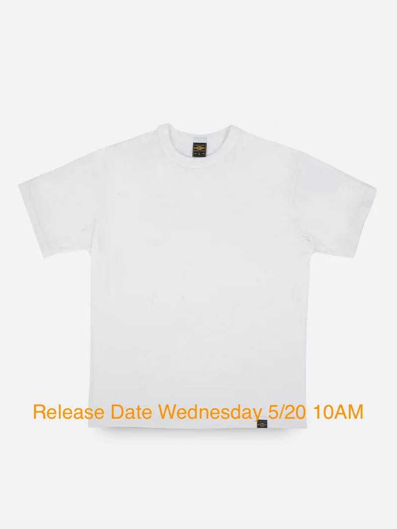 Iron Heart Denim IHT-1610-WHT 6.5oz Loopwheel Crew Neck T-Shirt White