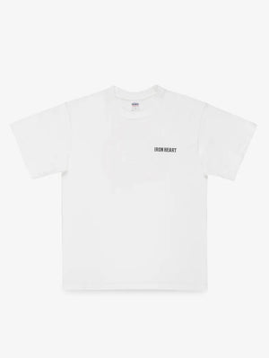 Iron Heart Denim IHT-634-WHT 7.5oz Printed Loopwheel Crew Neck T-Shirt White