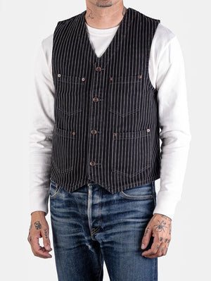 Iron Heart Denim IHV-02-BLK Black/Black 12oz Wabash/Duck Work Vest