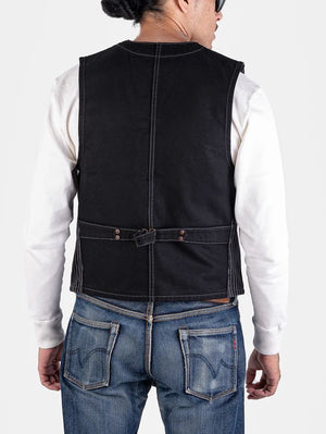 Iron Heart Denim IHV-02-BLK Black/Black 12oz Wabash/Duck Work Vest
