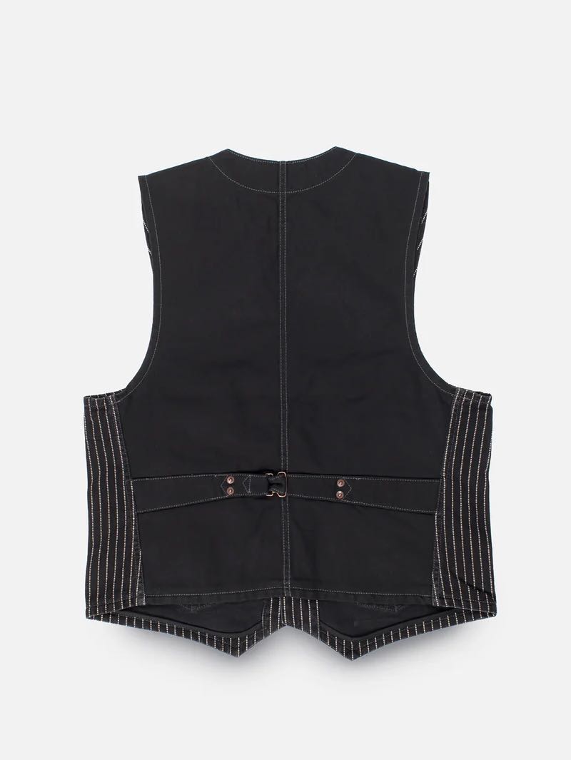 Iron Heart Denim IHV-02-BLK Black/Black 12oz Wabash/Duck Work Vest