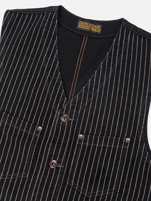 Iron Heart Denim IHV-02-BLK Black/Black 12oz Wabash/Duck Work Vest