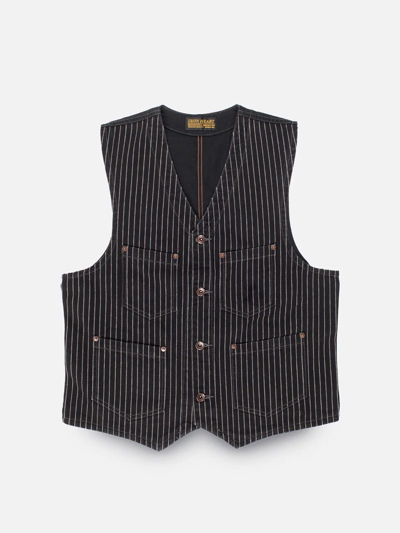 Iron Heart Denim IHV-02-BLK Black/Black 12oz Wabash/Duck Work Vest
